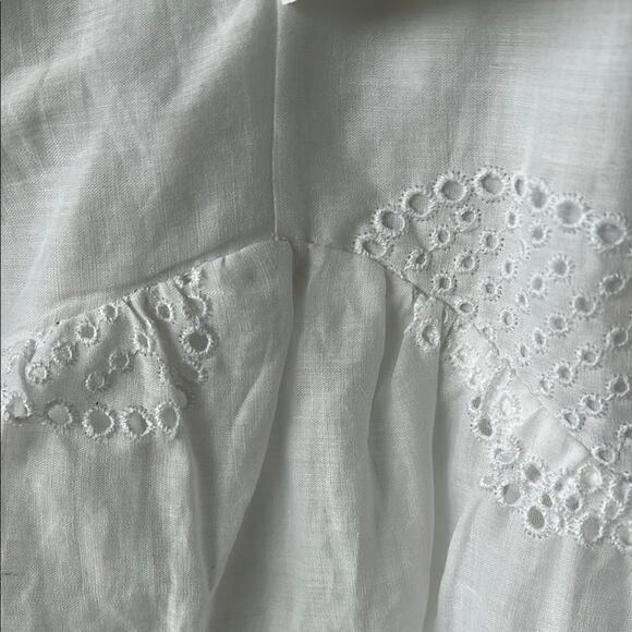 NWT FRAME White Eyelet Puff Sleeve Dress - size Large - Picture 10 of 14